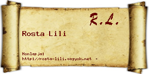 Rosta Lili névjegykártya