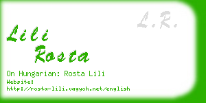 lili rosta business card